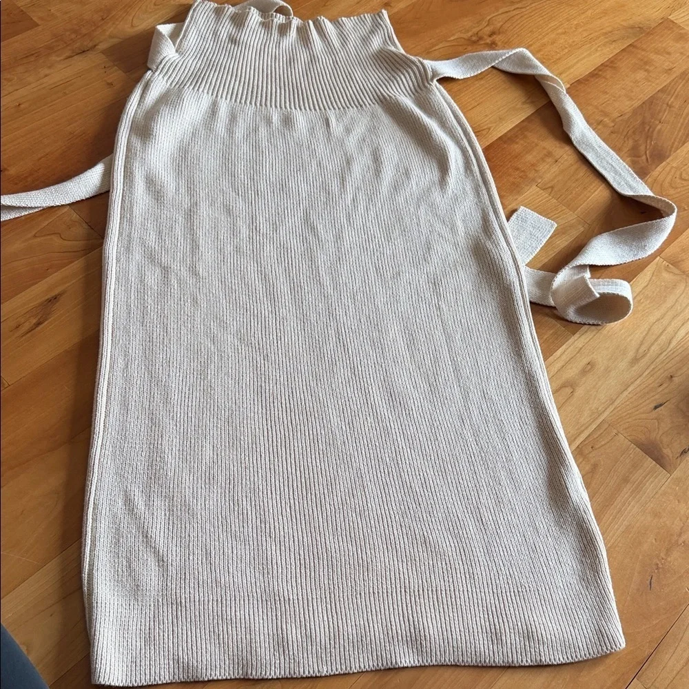 Lauren Manoogian Rib Knit Skirt NWOT crudo bone ivory S M brand size 0